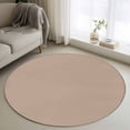 thumbnail image 2 of Beige Solid Color Round Area Rugs Collection 4', Aesthetics Contemporary Luxury Non Slip Indoor Circular Throw Runner Rug Floor Mat Carpet for Living Room Dining Table Bedroom Nursery, 2 of 9