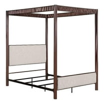 Zimmerlee 89-inch Metal Queen Canopy Bed Rust Brown