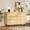 Wood Color, variant on 6 Drawers Dresser for Bedroom & Nursery, Modern Dresser with Safe Rounded Corners & Hidden Handles,Wooden Dresser Chest with Heavy Duty Anti-Tip Structure, Wide Storage Cabinet for Living Room