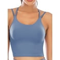 thumbnail image 1 of FUTATA Women's Racerback Sports Bra Cross Back Strappy Removable Pads Yoga Running Workout Bra with Good Support, 1 of 7