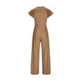 thumbnail image 5 of Strap Jumpsuit Women One Piece Romper Spring Summer Casual Style Solid Color Jumpsuit Female Playsuit Coverall, Summer Gifts for Women | CSEONE,Brown XL, 5 of 6