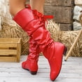 thumbnail image 5 of OKBOP Women's Knee High Boots, Round Toe Low Heel Faux Leather Winter, 5 of 5