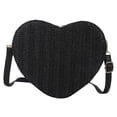 thumbnail image 1 of Bolsa bandolera de paja transpirable de moda para mujer PU para regalo (negro) JShteea  Para Estrenar, 1 of 2
