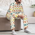 thumbnail image 7 of Naloa Colorful Squirrel Men’s Pajamas Set - Long Sleeve Button Down Sleep Shirt and Pajama Bottoms Sleepwear Set-X-Large, 7 of 7