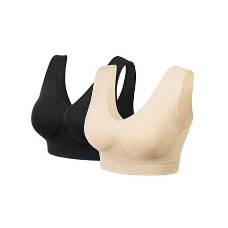 

SAYFUT Women s Plus Size Sports Bra 2 Pack of Smooth Comfort Fit Wireless Bras