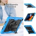 thumbnail image 4 of Case for iPad Air 3rd Generation 2019/iPad Pro 10.5 Inch 2017 with Screen Protector, 360 Degree Rotating Kickstand Hand Strap Heavy Duty Shockproof Cover with Shoulder Strap, Sky Blue, 4 of 7