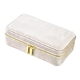 thumbnail image 1 of KLKCMS Velvet Jewelry Box Mini Earrings Holder Storage Box for Bracelets Necklaces Beige, 1 of 9