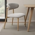 thumbnail image 6 of Kacie Side Dining Chair Set of 2-Gray Boucle-Natural Brown Wood, 6 of 6