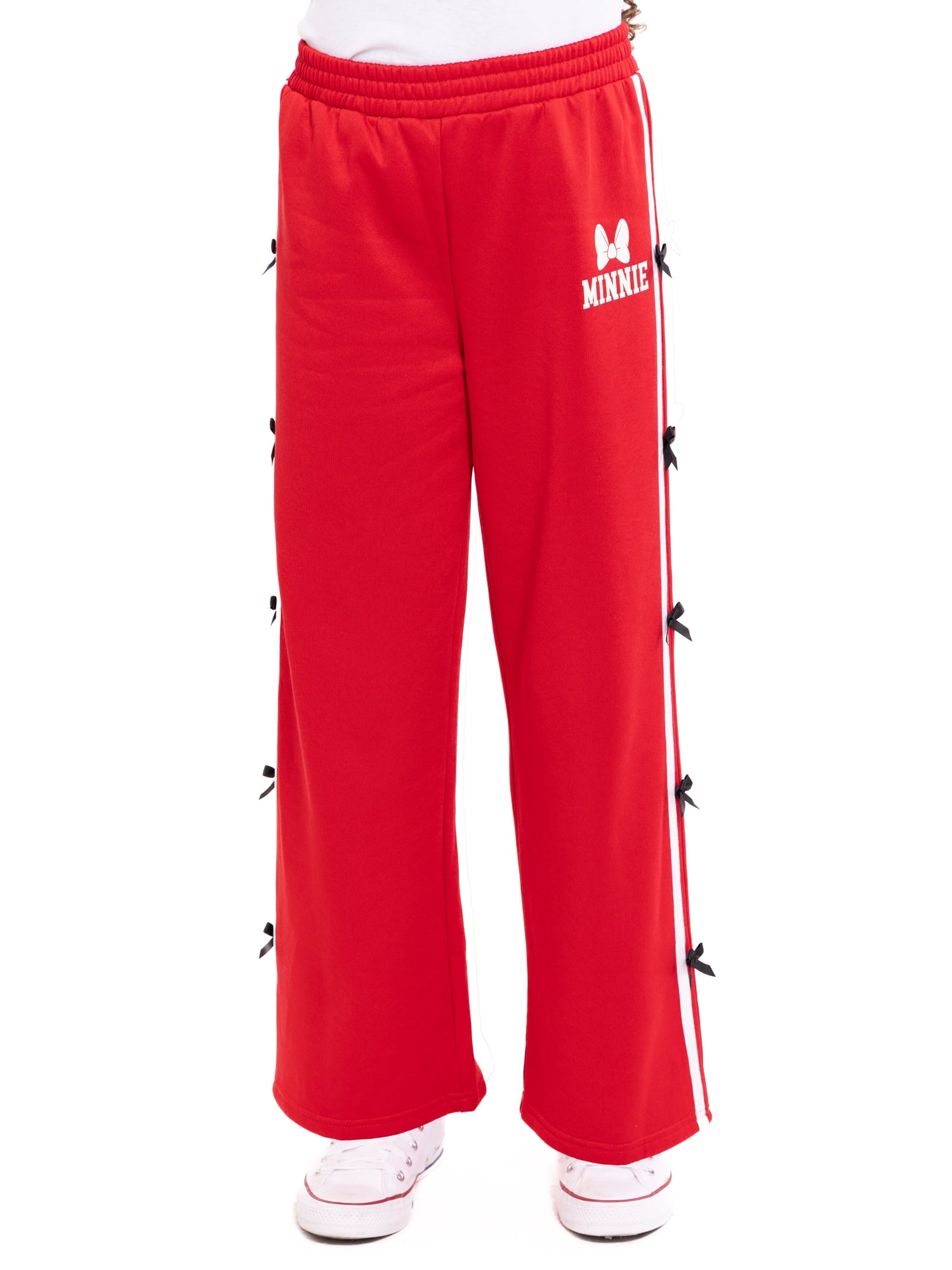 Minnie Mouse Girls Active Track Pants with Side Bows, Sizes 4-16