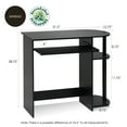 thumbnail image 4 of Furinno 14098R1LC/BK Easy Assembly Computer Desk, Light Cherry, 4 of 7