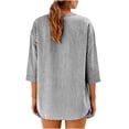 thumbnail image 5 of Vekome Womens 3/4 Sleeve Tops Casual Plus Size Shirts Loose V Neck Tee Shirts Button Solid Color Tunic Summer Pullover Tops, 5 of 6