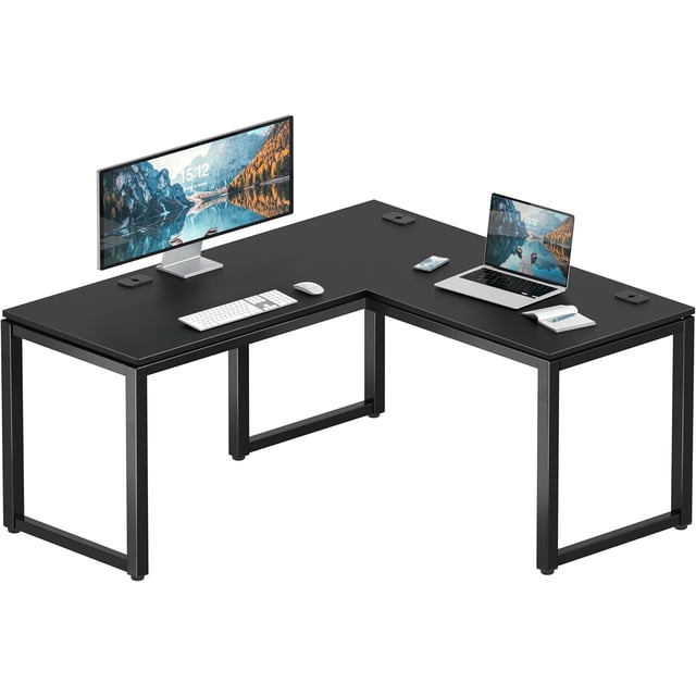 Commercial-Grade Office Computer Desk x cm Silver w/Espresso Top
