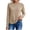 Khaki, variant on Women's Waffle Knit Long Sleeve Top, Crew Neck Raglan Sleeve Curved Hem Casual Shirt