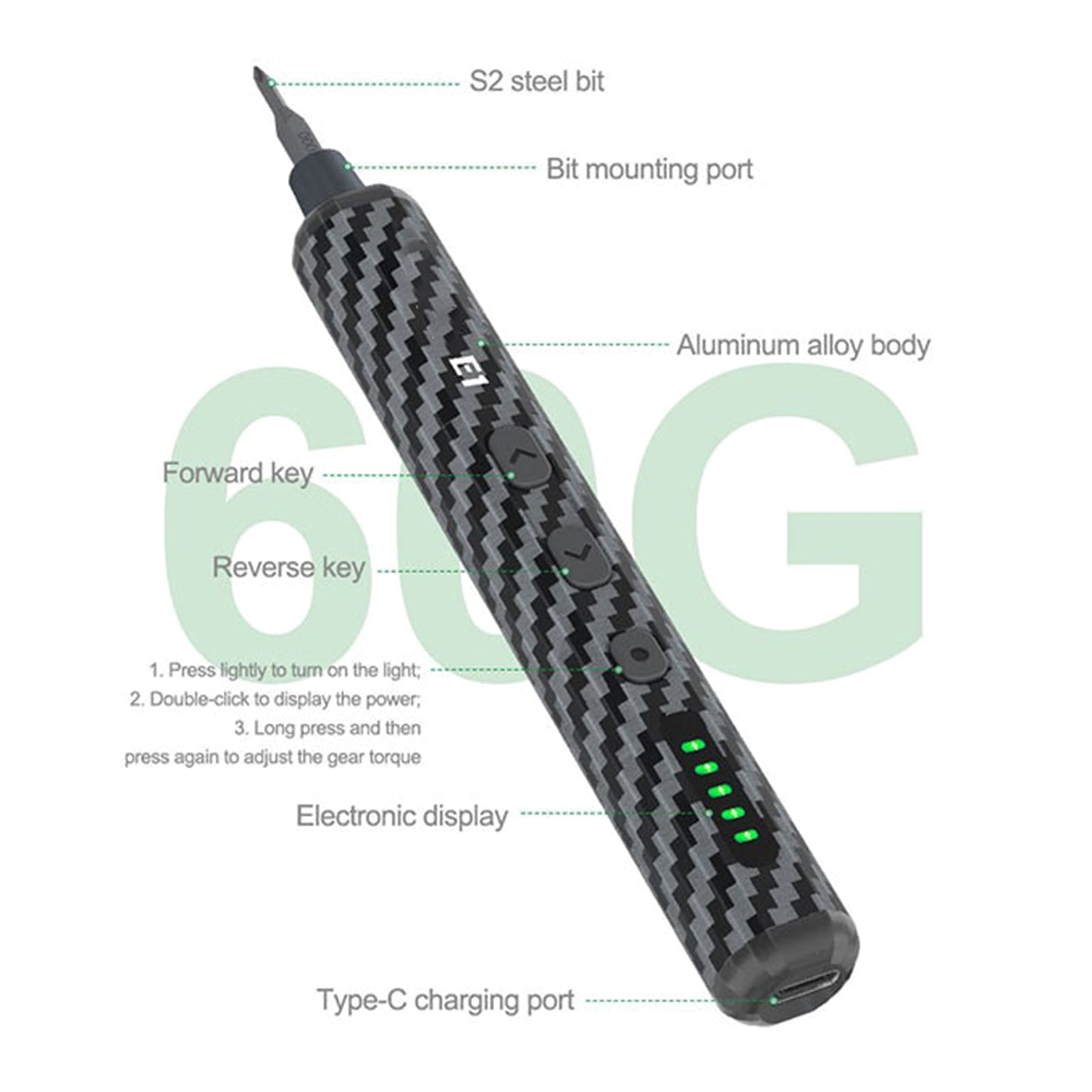 Professional Ergonomic Electric Screwdriver For Detailed Electronic Fixes Cellphone Maintenance Magnetized