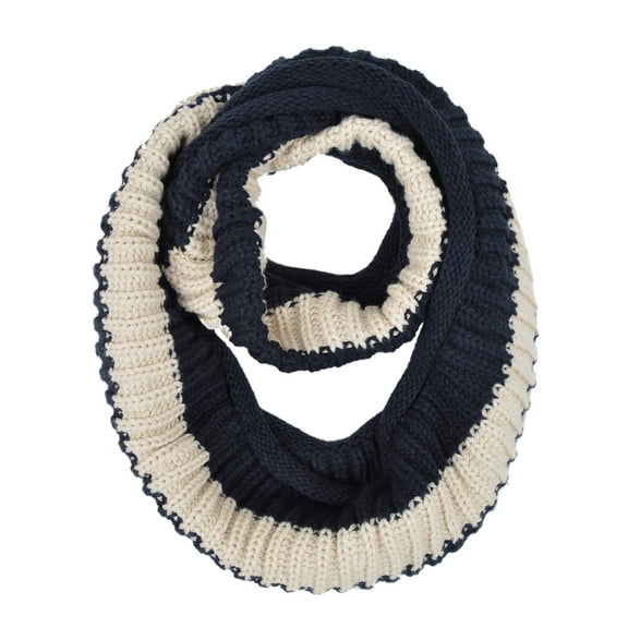 Premium Winter Knit Striped Infinity Loop Circle Scarf