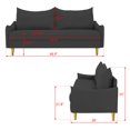 thumbnail image 6 of Upholstered Sofa Couch for Living Room, Modern 2 Seater Loveseat Futon Sofa, Dark Gray, 6 of 6