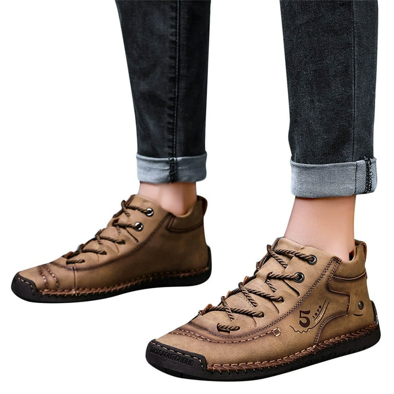 NKOOGH Mens Leather Boot Size Mens Non Slip Work Shoes Restaurant