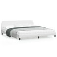 thumbnail image 1 of vidaXL Bed Frame with Headboard White 193x203 cm Faux Leather, 1 of 1