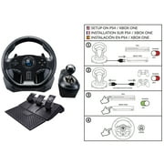 Superdrive - GS850-X Steering wheel for Racing Games with manual shifter, 3 pedals, and paddle shifters for Xbox Serie X/S, PS4, Xbox One