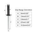 thumbnail image 2 of Unique Bargains 5mm x 13mm Aluminum Open End Flat Round Head Blind Rivets, Black 25 Pack, 2 of 5