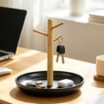thumbnail image 4 of Gumesh Wood Key Tray for Entryway Table, Jewelry Tray, Catchall Tray with Stand Hanging Organizer, for Rings, Phone, Bracelets Watches, 4 of 6