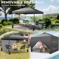 thumbnail image 5 of Wesfital 10x10 Pop Up Canopy with 4 Sidewalls, Portable Outdoor Canopy Tent with Carrying Bag, Adjustable Height, Water-Resistant, UV Protection, Easy Setup Canopy for Events, Parties, Camping, Gray, 5 of 7
