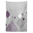thumbnail image 3 of Ambesonne Abstract Tablecloth Rectangular Table Cover, Colorful Squares Dots, 52"x70", Purple White Grey, 3 of 4