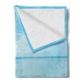 thumbnail image 2 of Ocean Soft Flannel Fleece Throw Blanket, Sunny Summer Day at the Sandy Beach Tranquil Calm Shore Sea Horizon Image Artprint, Cozy Plush for Indoor and Outdoor Use, 60" x 80", Blue Cream, by Ambesonne, 2 of 5