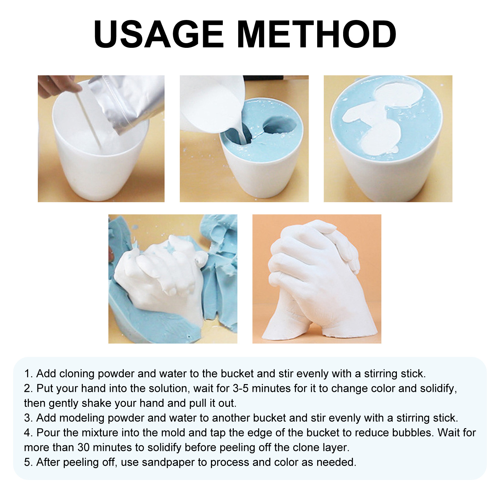 Alvantor Hand Casting Kit for Couples and Family Baby 3D Hands and Feet