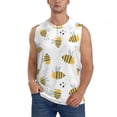 thumbnail image 2 of Lsque Bee Print Men's Cotton Blend Sleeveless Muscle Shirts (S-3XL)- Moisture Wicking, Odor Protection, UPF 30+,3X-Large, 2 of 8