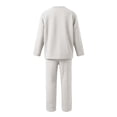 thumbnail image 4 of Ohufall V Neck Sets for Men Long Sleeve Loose Solid Color Drawstring Comfort Tops with Long Pants Casual Sets, 4 of 4