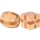 thumbnail image 1 of 2 uds juguete educativo de bambú IQ bola de montaje cubo Kong Ming Luban Lock juguete intelectual clásico (cerradura en forma de cubo, cerradura cuadrada), 1 of 5