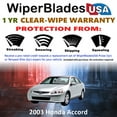 thumbnail image 2 of 2003 Honda Accord Beam Wiper Blades Wipers w/1yr Warranty (Set of 2), 2 of 5