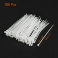 thumbnail image 2 of Uxcell 300pcs Cable Zip Ties Plastic Self-Locking Nylon Tie Cables Wrap White 80mm x 1.8mm, 2 of 4