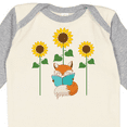 thumbnail image 4 of Inktastic Reading Book Lover Sunflower Fox Boys or Girls Long Sleeve Baby Bodysuit, 4 of 5