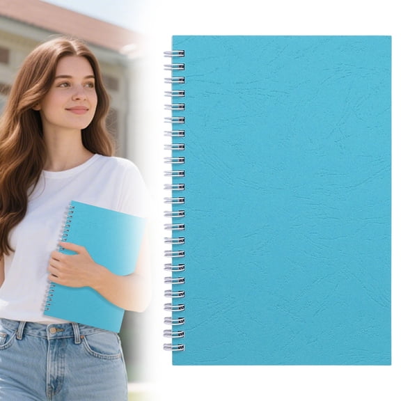 YEESHU Leather Grain A5 Notebook With Margin White Paper Glossy Card Cover Home Office Writing Journal