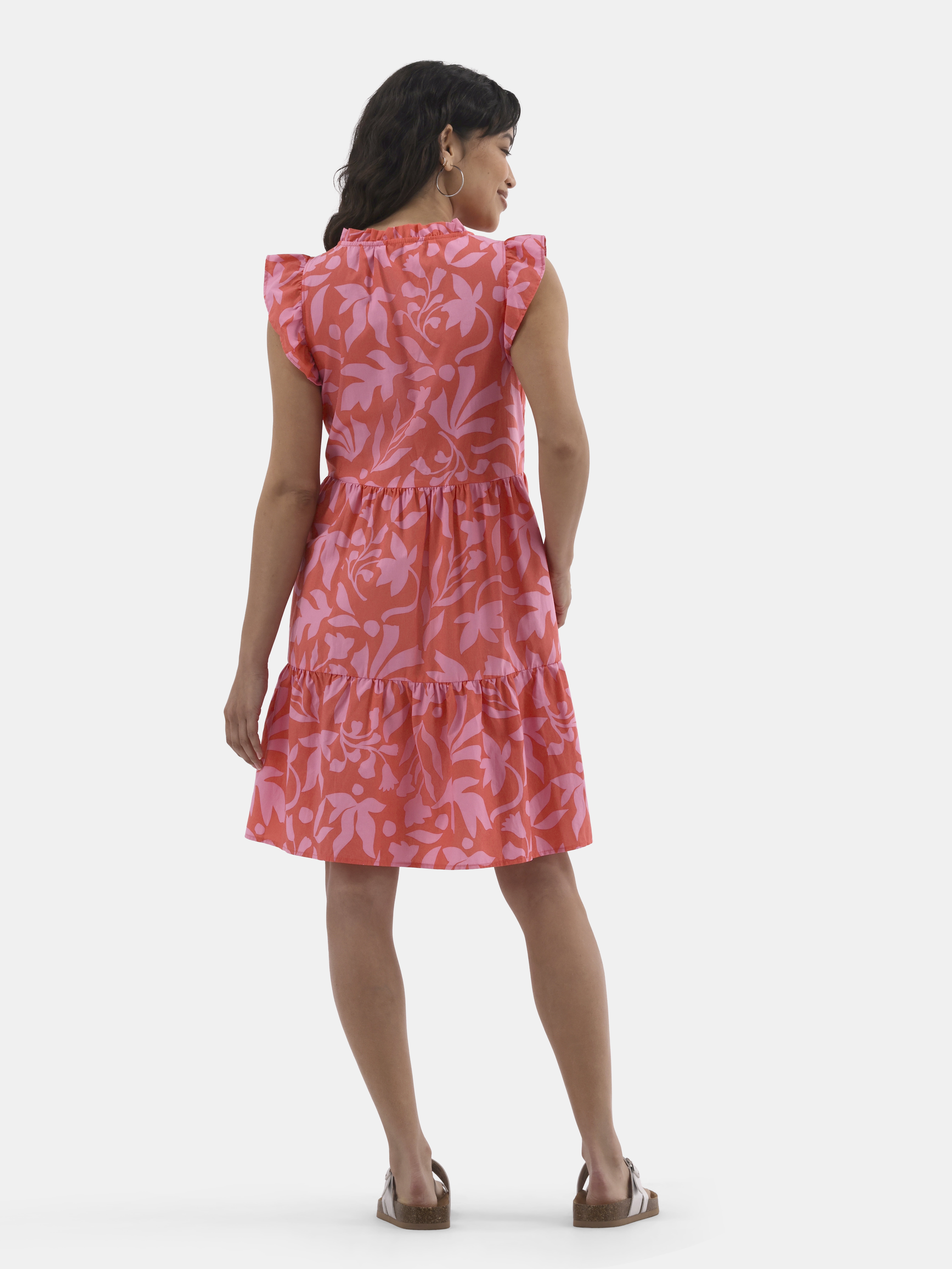 Time and Tru Women's Flutter Sleeve Mini Dress, Sizes XS-XXXL