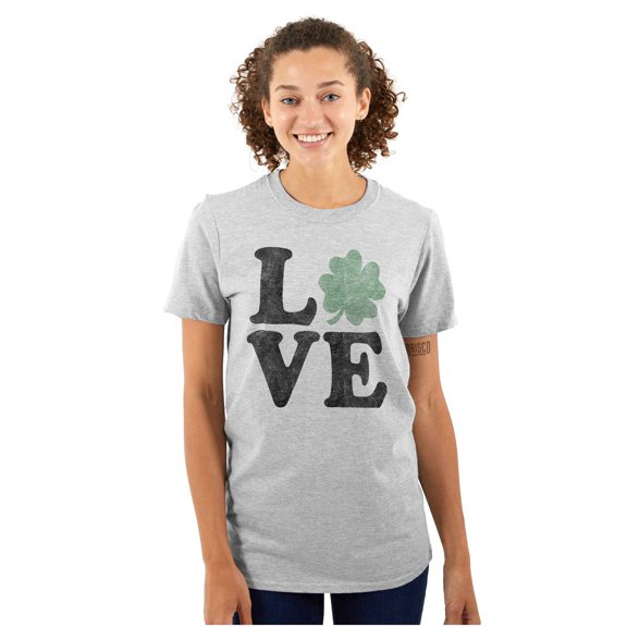 St Patrick's Day Shamrock Love Women's Plus Size Graphic Tee Brisco Brands 2X