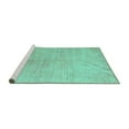 thumbnail image 2 of Ahgly Company Machine Washable Indoor Square Abstract Turquoise Blue Modern Area Rugs, 3' Square, 2 of 4
