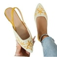 thumbnail image 4 of Xucatan Women's Pointed Toe Flats, Embroidered Flower Slingback Ballet Shoes, Soft Fabric Everyday Footwear, Versatile Casual Office Style Gift, 4 of 10