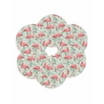 thumbnail image 7 of 13 Inch Round Placemats Set of 6, Red Flamingo Non Slip Heat Insulation PP Table Mats, Summer Tropical Plants Leaves Botanical Green Washable Place Mats for Kitchen Dining Party Table Decor, 7 of 7
