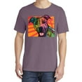 thumbnail image 2 of Wild Bobby,Cute Smiling Neon Pitbull Dog Breed Dog Lover Garment-Dyed Washed Look Short Sleeve Tees, Rosewood, Medium, 2 of 3