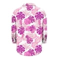 thumbnail image 3 of Camisas de cuello de la tripulación de manga corta para las mujeres hawaiana impreso cuello acampanado blusa casual suave verano playa top, 3 of 6