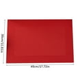 thumbnail image 2 of 1 Pc Placemats Durable Placemats Washable Woven Vinyl Kitchen Placemats Vinyl Placemats Heat-Resistant Table Mats Washable Easy Clean Plastic Placemats for Dining Table, 17.72x11.81 Inch, Red, 2 of 3