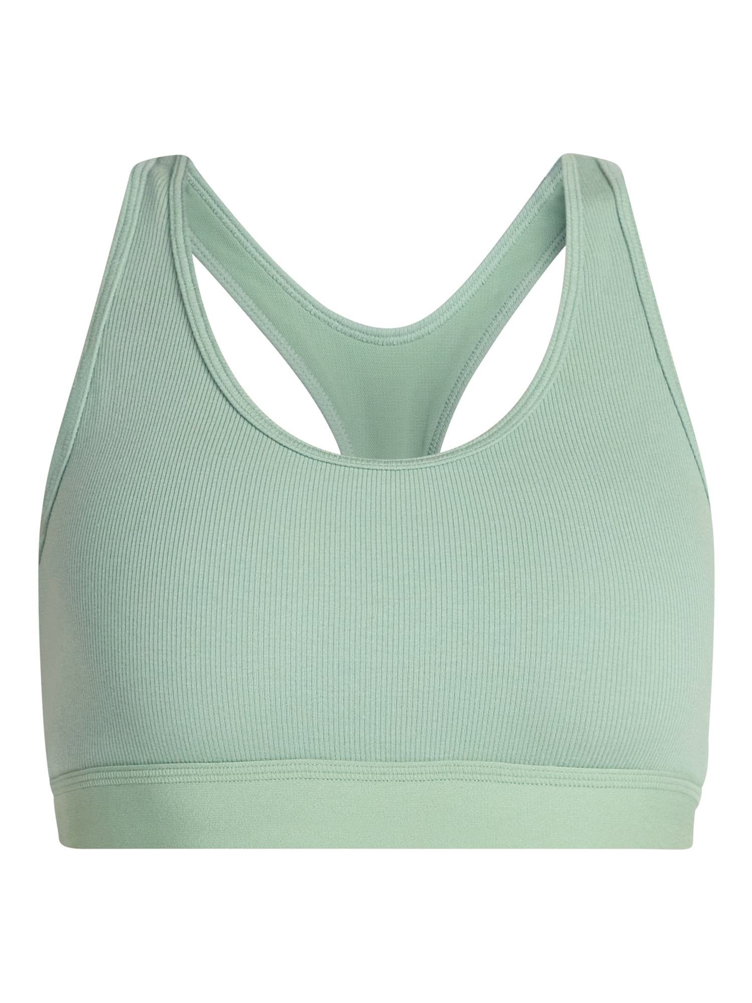 No Boundaries Cotton Stretch Ribbed Racerback Bralette, Women's XS-3XL