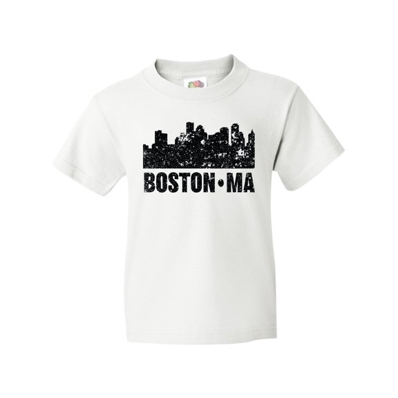 Inktastic Boston Massachusetts City Skyline with Grunge Youth T-Shirt