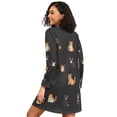 thumbnail image 2 of FORMRS Womens Long Sleeve Nightgowns Crew Neck Sleep Shirt Soft Pajamas Sizes S-3XL, Pixel Cat, 2 of 8