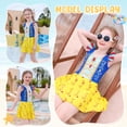 thumbnail image 5 of Marendyee Girls Princess Swimsuits One Piece Short Sleeve Swim Dress with Skirt UPF 50+ Floral Bright Bathing Suits for 3-10 Years, 5 of 18