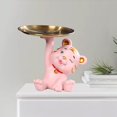 thumbnail image 4 of DOLITY Tigers Statue Key Storage Figurine Candy Chocolate Storage for Collectibles pink, 4 of 8