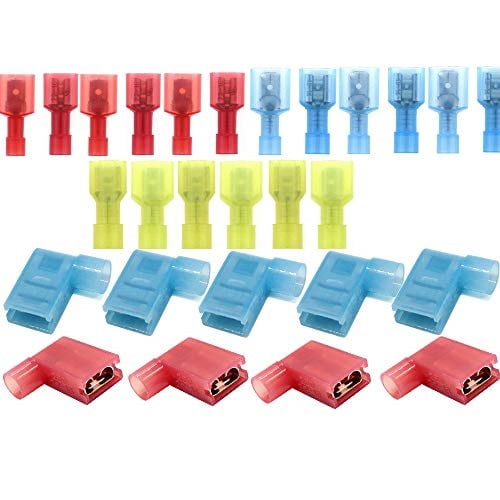 safercctv gauge nylon fully insulated male/female spade splice with flag spade connector female